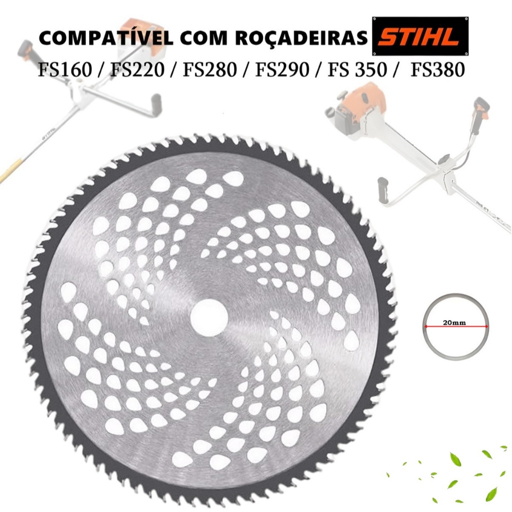 Disco Lâmina 80 Dentes De Wídea para Roçadeira Stihl Fs160 Fs220