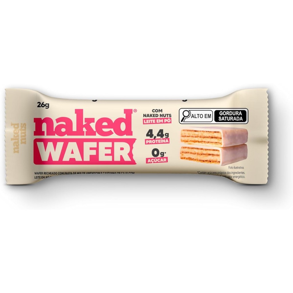 Wafer Leite Em Pó Chocolate Branco 26g Naked Nuts Shopee Brasil