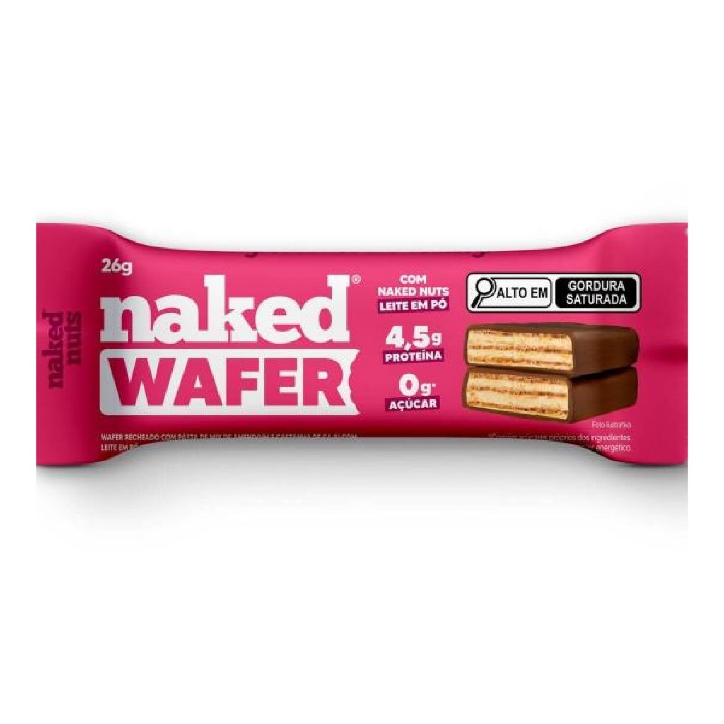 Wafer Naked Nuts Leite Em Pó Chocolate Ao Leite 26g Shopee Brasil