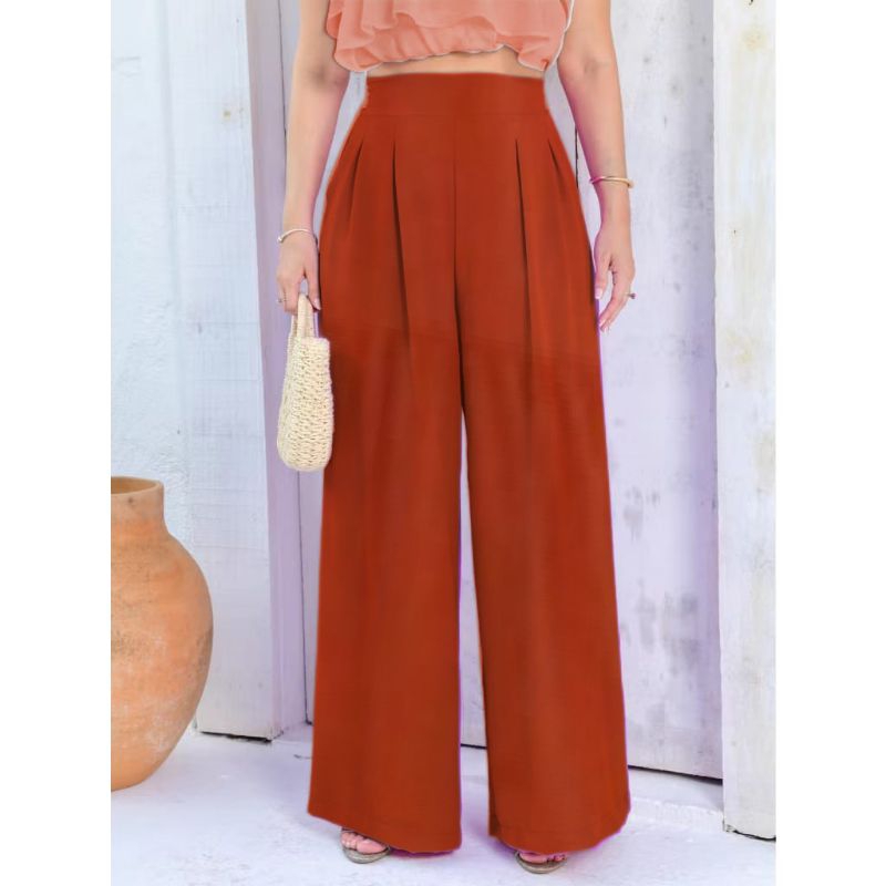 Calca Pantalona Feminina Tecido Duna Shopee Brasil