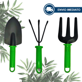 Kit 3 Peças Jardinagem Ancinho Garfinho Pazinha para Jardim Conjunto