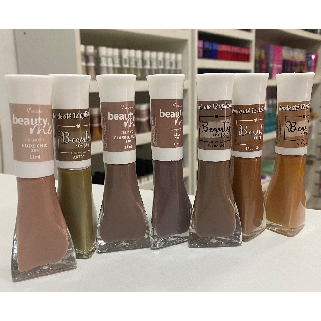 Kit 7 Esmalte Cores Nude Beauty Me MANICURE Shopee Brasil