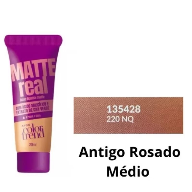 base líquida color Trend Matte real 20ml cor 220 NQ Avon Shopee Brasil