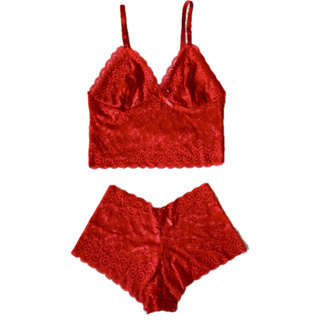 Conjunto Espera Marido Lingerie Feminino Renda Sem Bojo Sem Aro