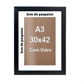 Moldura Quadro A X Cm Paspatur Cm Em Madeira Vidro Para