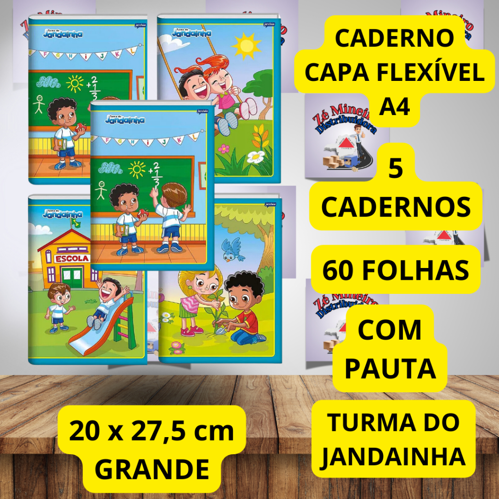 Caderno Flex Vel Brochura A Grande Jandainha Folhas Escolar X