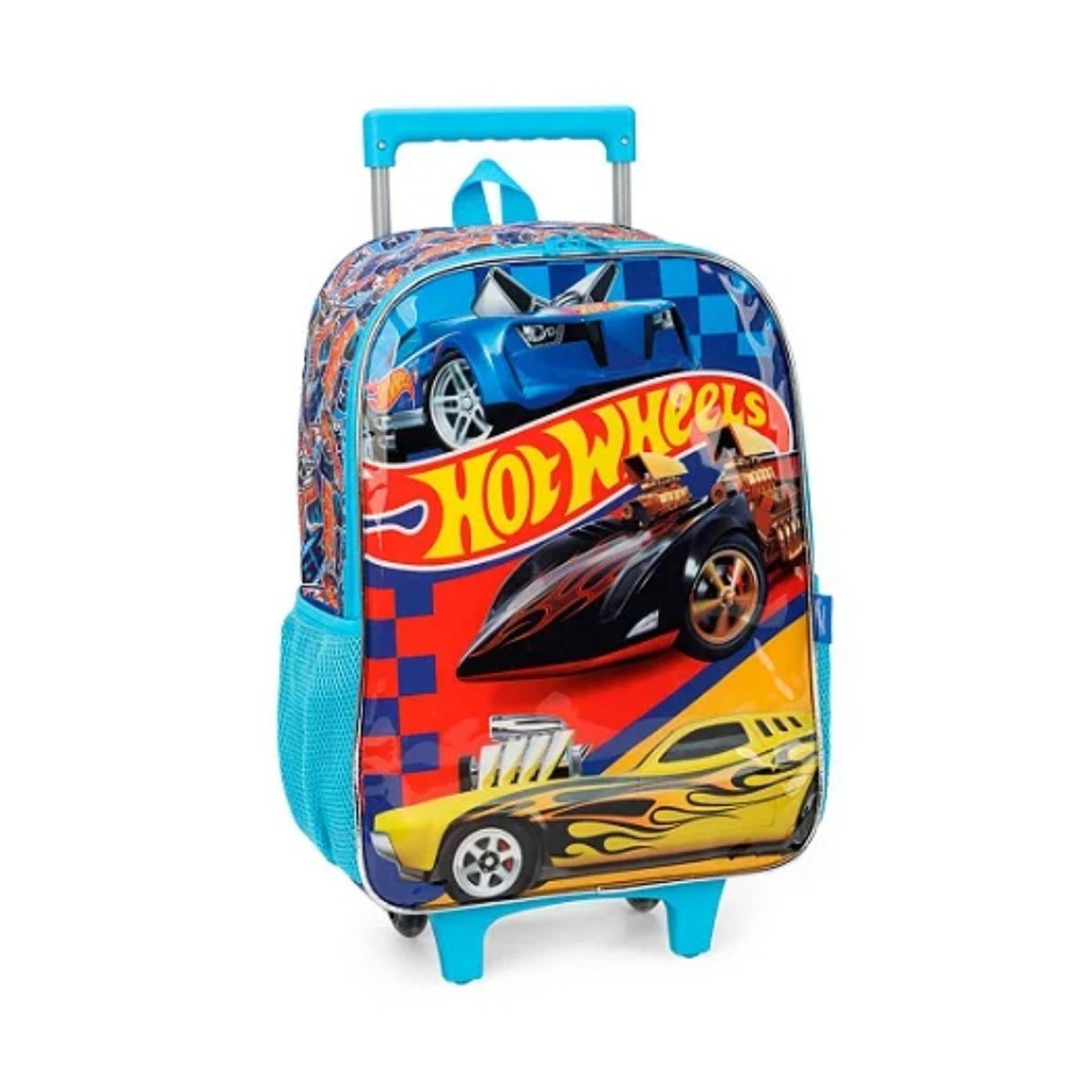 Mochila Rodinhas Hot Wheels Meninos Luxcel Original Escolar Infantil