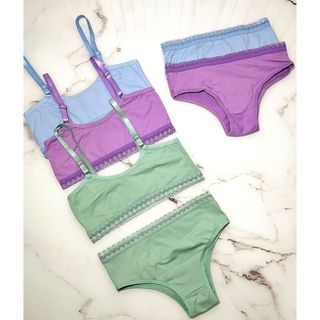 Kit Conjuntos Lingerie Menina Mo A Infantil Juvenil Lisos Calcinha E