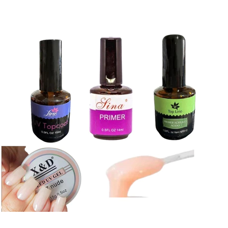 Kit Preparadores Liri Gel Xd Nude Unha De Gel Acrigel Blindagem