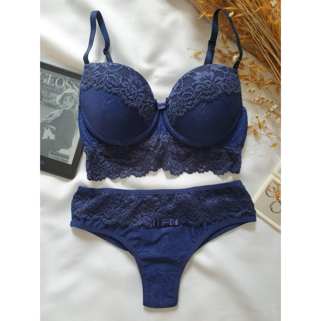 Conjunto Lingerie Rendado Bojo Conjunto Mary Bojo Shopee Brasil