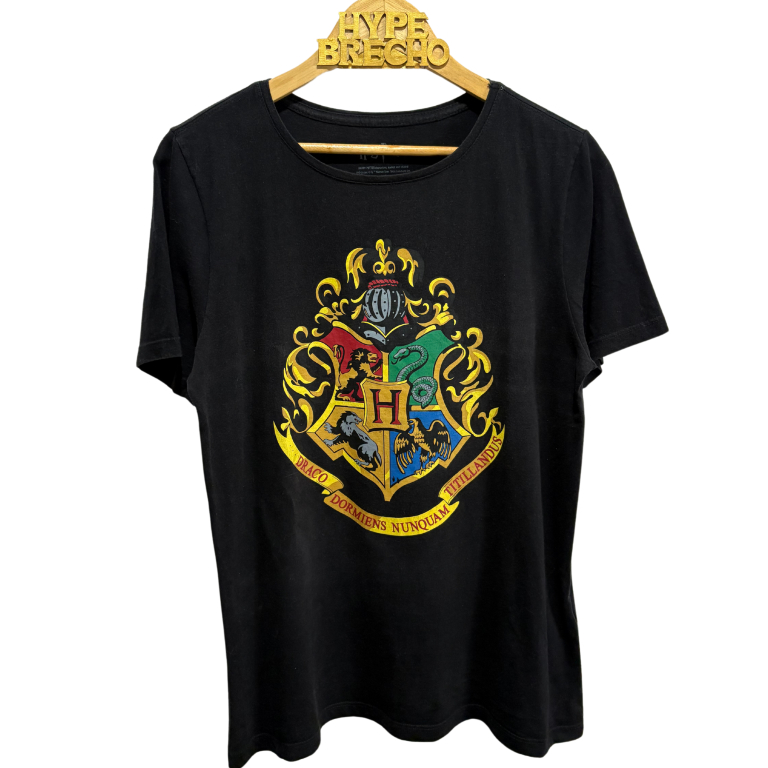 Camiseta Draco Sonserina Harry Potter cor Preta Hype Brechó tam G