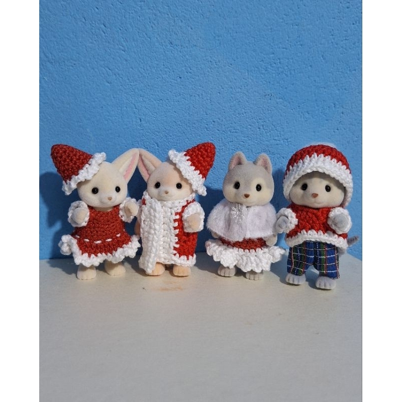 Sylvanian Families Roupinhas De Natal Em Croche Shopee Brasil