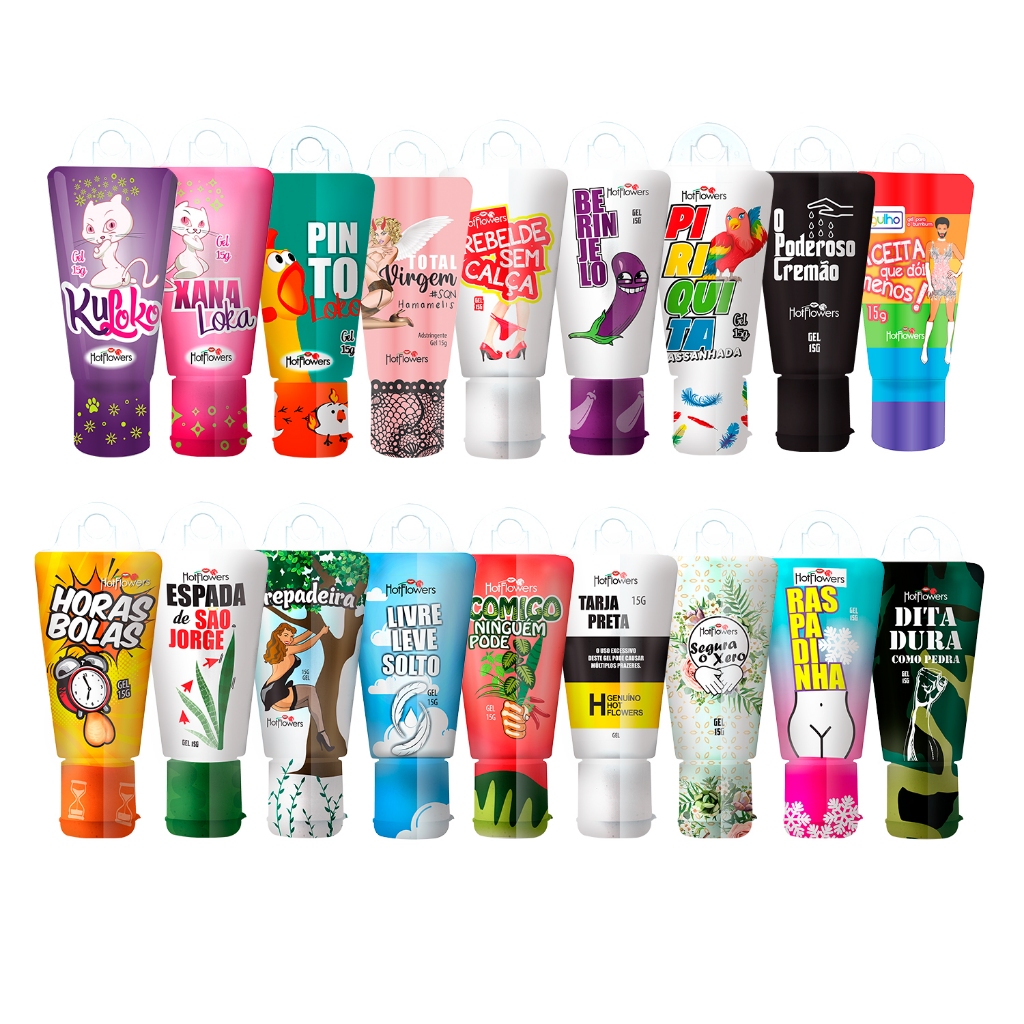 Kit Gel Brasileirinho Hot Flowers Xana Loka Kuloko Anal Lubrificante