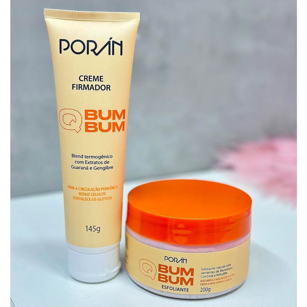 Kit Bum Bum Porán Esfoliante Corporal Creme Firmador Bumbum Lisinho