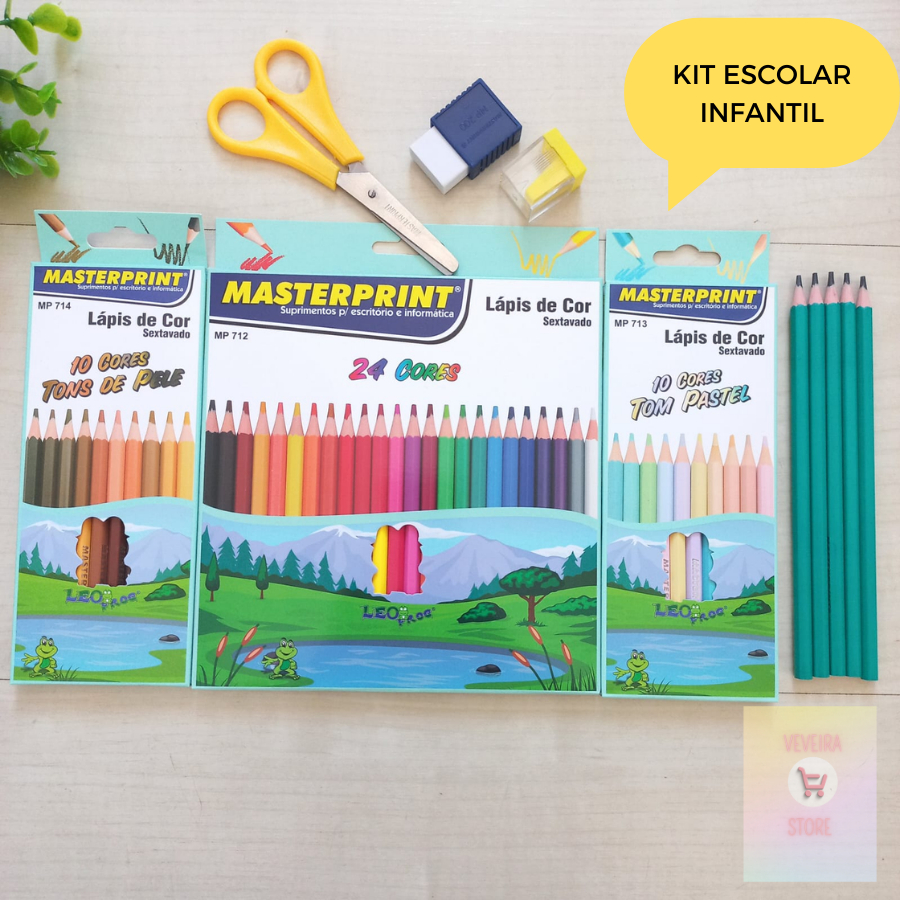 Kit Material Escolar Infantil Volta As Aulas B Sico Econ Mico Papelaria