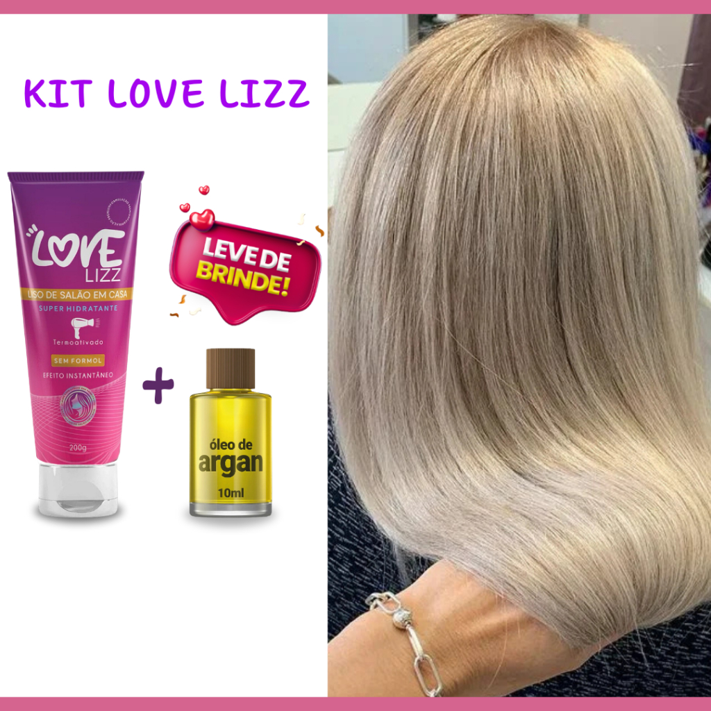 Love Lizz Progressiva De Chuveiro Sem Formol Leo De Argan Shopee