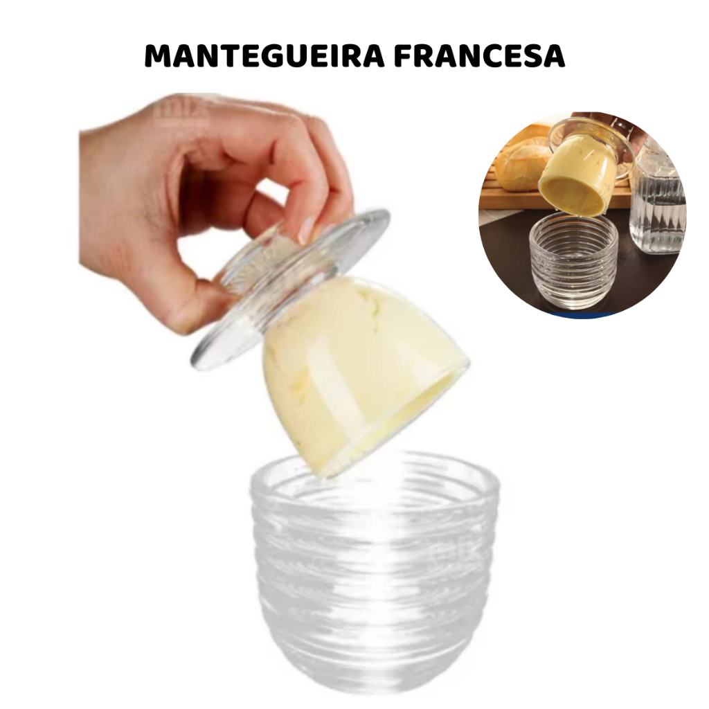 Manteigueira Francesa De Vidro Colmeia Lyor Shopee Brasil