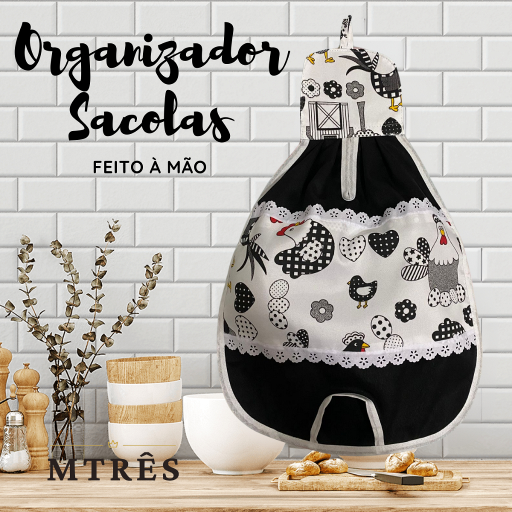 Puxa Saco Em Tecido Cozinha Rea Moderno Organiza Sacolas Pl Sticas