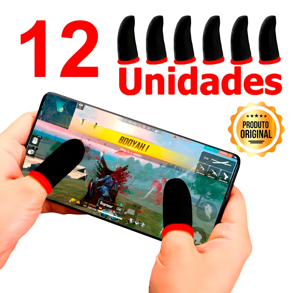 Luva De Dedo Gamer Anti Suor Para Jogos Free Fire Pubg E Fortnite