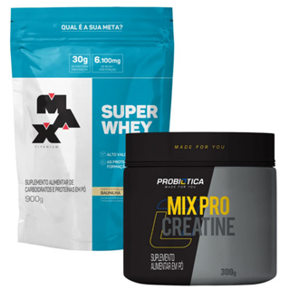 Kit Super Whey Max Titanium 900g Creatina Monohidratada 300g