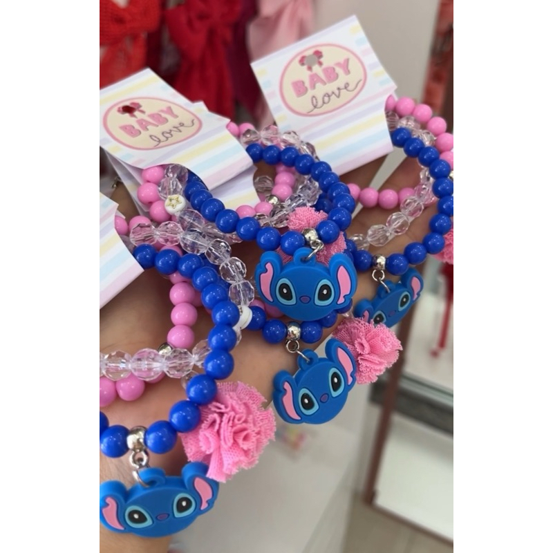 Pulseira Stitch De Mi Angas Kit Pulseiras Infantil Shopee Brasil