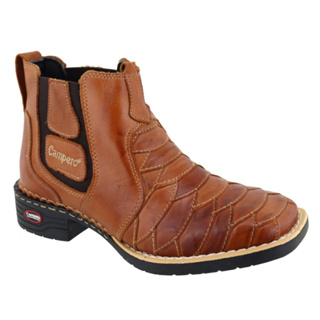 Botina Bota Texana Escamada Masculina Bico Quadrado Pinh O Cowboy