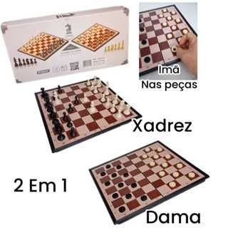 Jogo Xadrez Dama Tabuleiro Magn Tico Dobr Vel X Cm Shopee Brasil