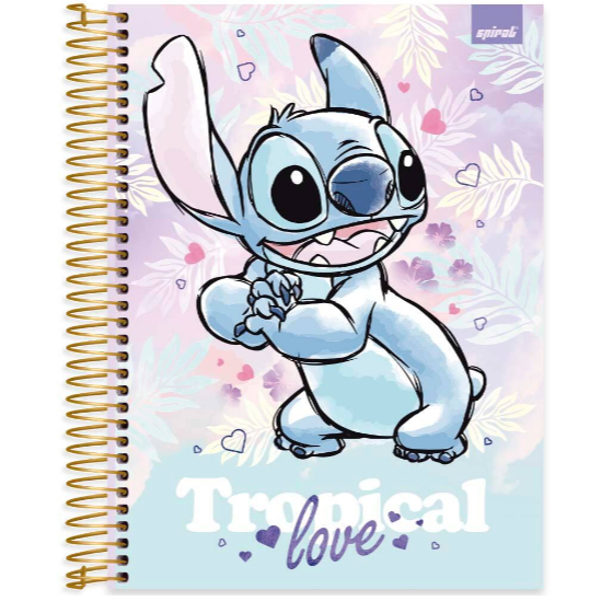 Caderno Universit Rio Capa Dura X Folhas Stitch Disney Spiral