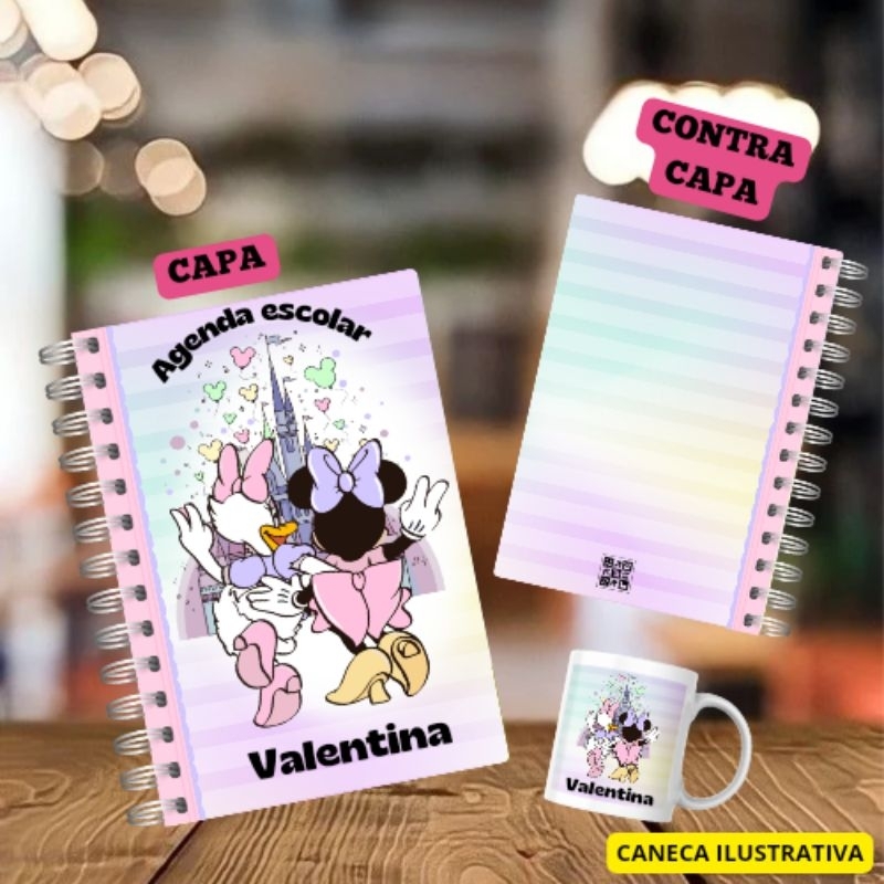 Agenda Escolar Personalizada MARGARIDA E MINNIE 2025 2026 Shopee Brasil