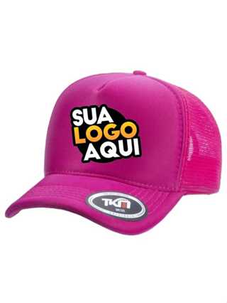 Bon Personalizado Tkm Sua Logo Modelo Aba Curva Trucker Pink