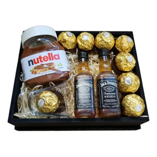 Kit Presente Nutella Ferrero Rocher Whiskey Jack Daniels E Caixa