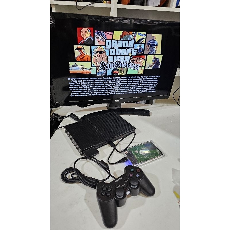 Ps2 Sem Leitor Opl 500gb 1 Controle E Cabos Shopee Brasil