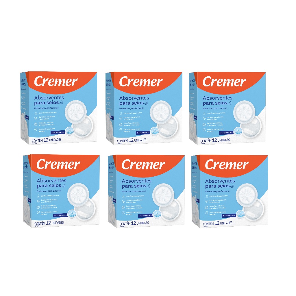 Absorvente Para Seios Cremer Kit Caixas Total Unidades Shopee Brasil