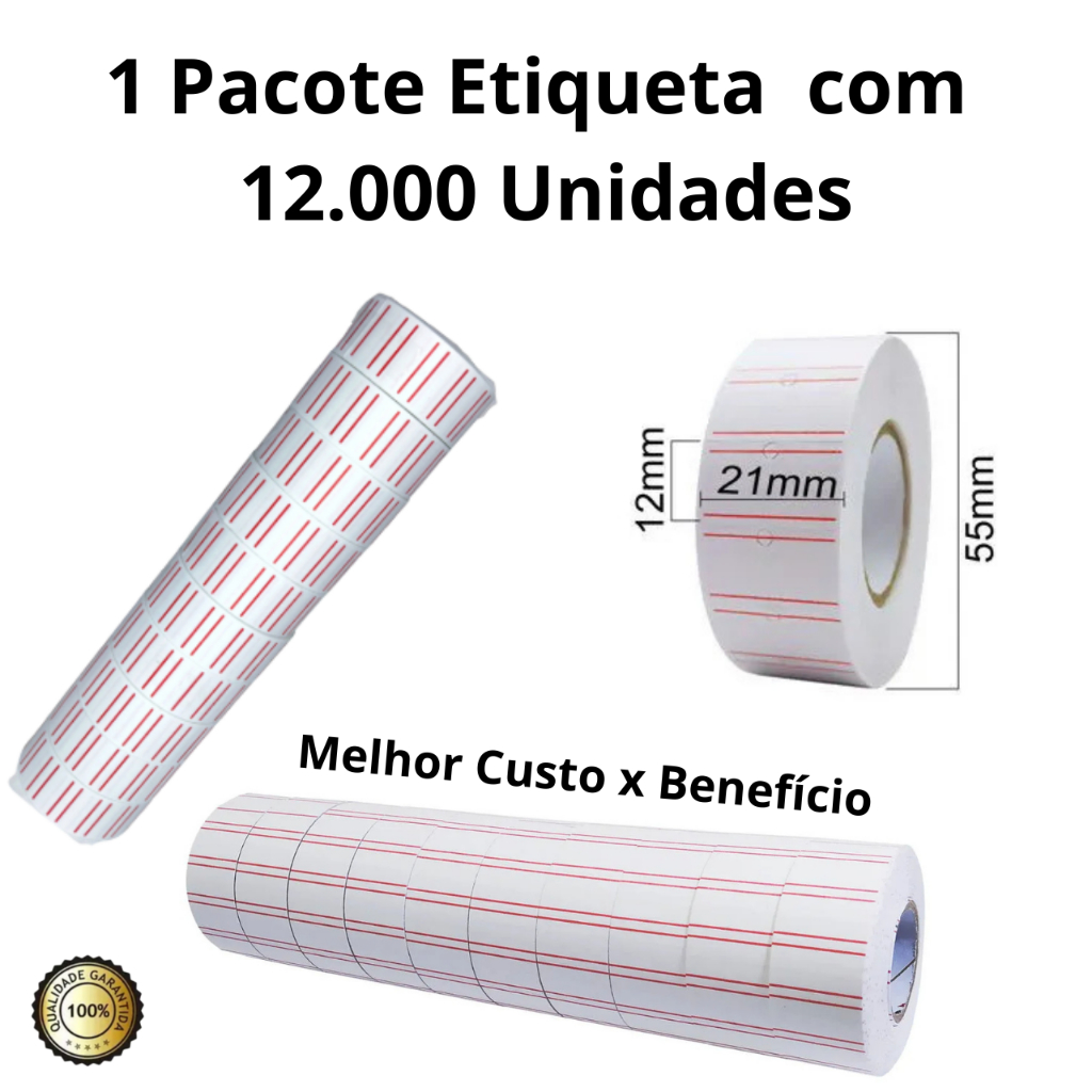 Etiqueta Preço Tarja Etiquetadora Manual Fixxar Mx 5500 Refil Adesiva