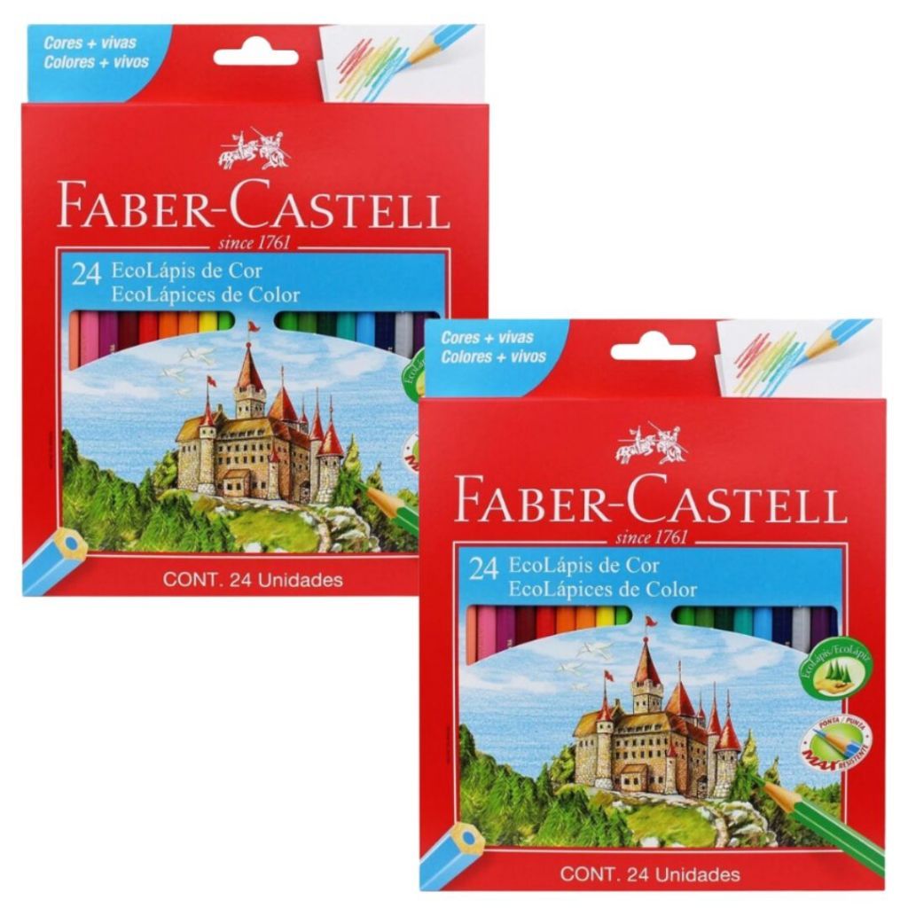 LAPIS DE COR SEXTAVADO ECOLAPIS 24 CORES FABER CASTELL Shopee Brasil