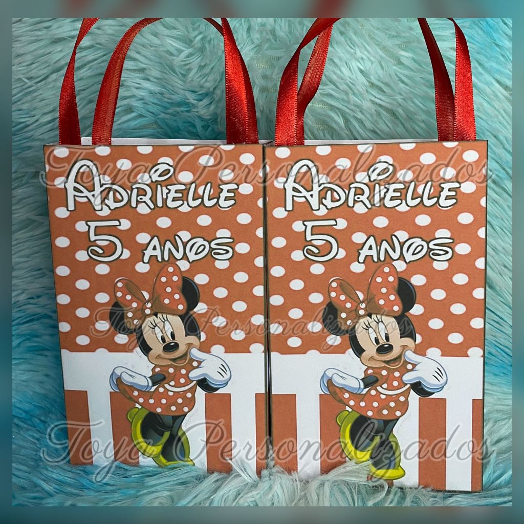 Lembrancinhas Sacolinhas Personalizadas Minnie Vermelha Shopee Brasil