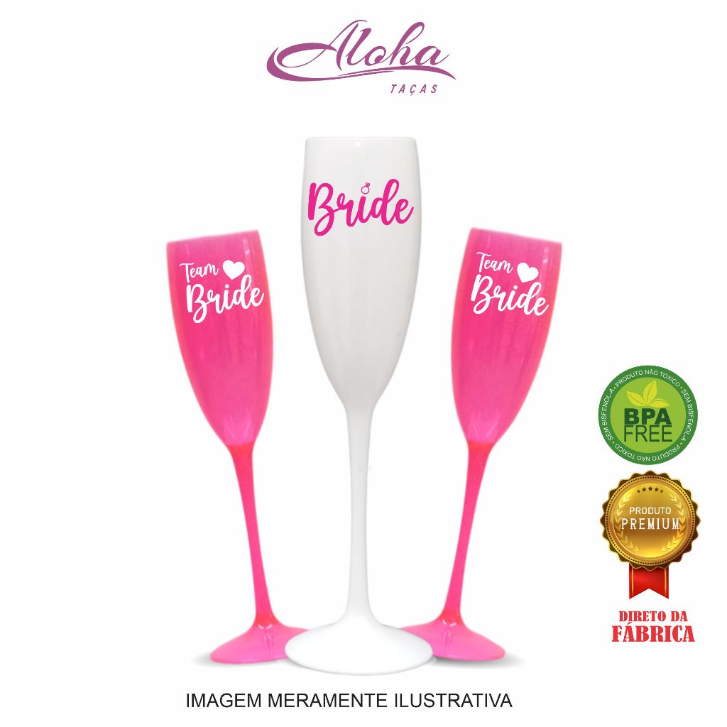 Kit 24 Taças Espumante 190ml Acrílica Personalizadas Chá de lingerie
