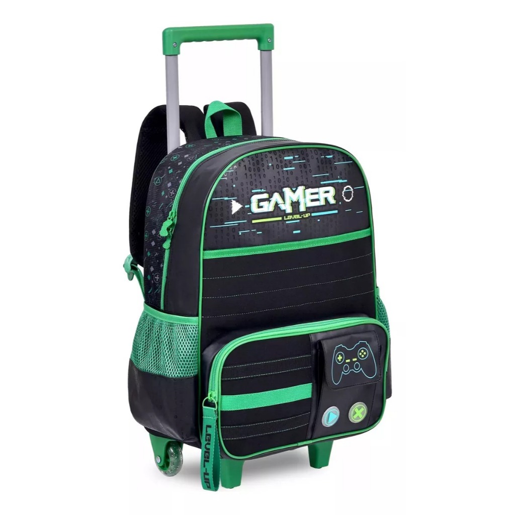 Mochila Escolar Infantil Gamer Start Clio Rodinhas Grande Shopee Brasil