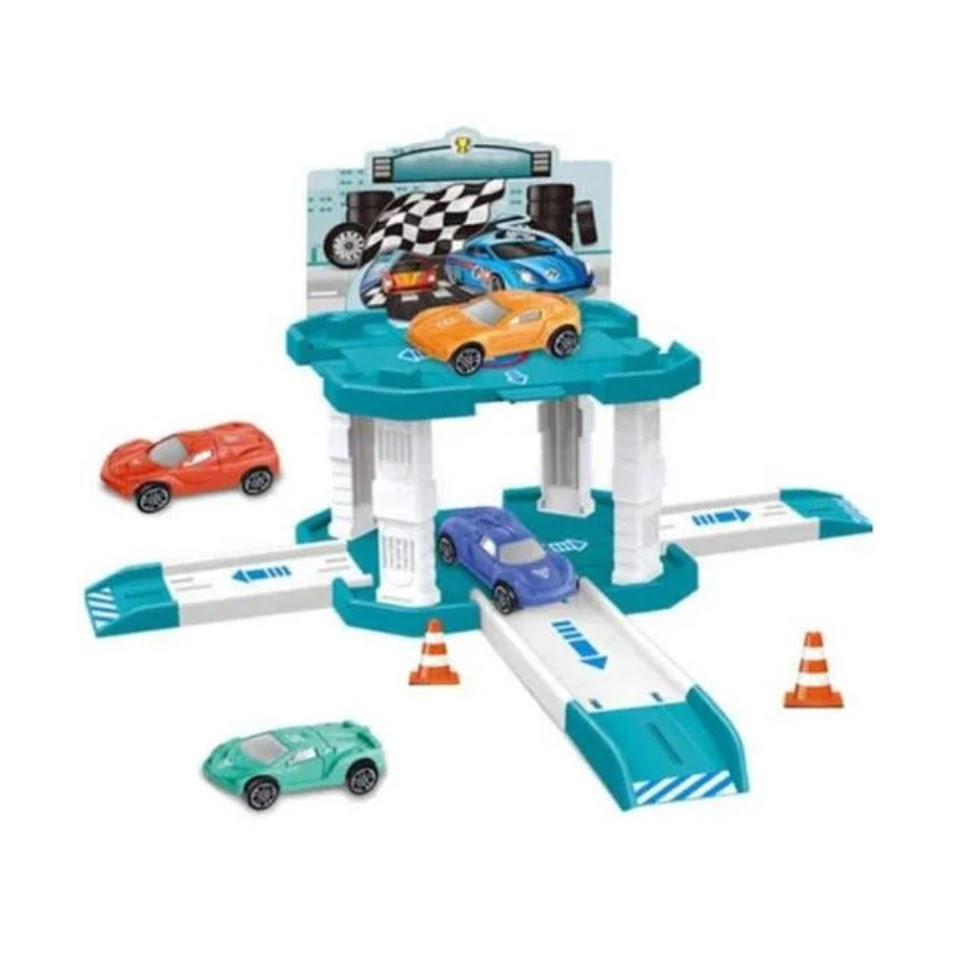 Pista De Corrida 2 Carros Estacionamento Brinquedo Tipo Hot Wheels