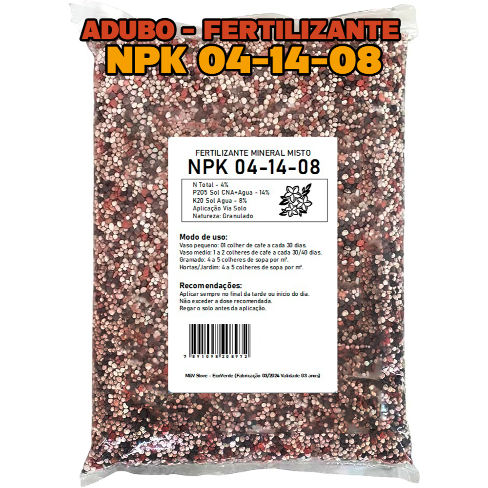 Adubo Fertilizante Npk Para Plantio Flores E Frutas G