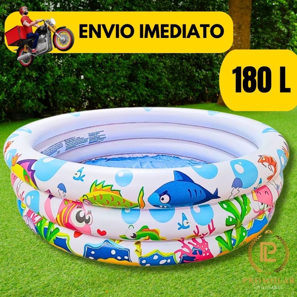 Piscina Infl Vel Infantil An Is Transparente Litros Fundo Do Mar