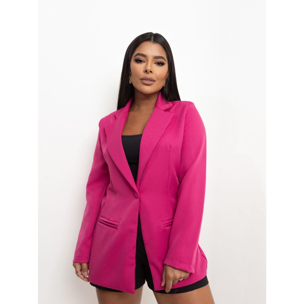 Blazer Alfaiataria Feminino Alongado Social Terninho O Colors