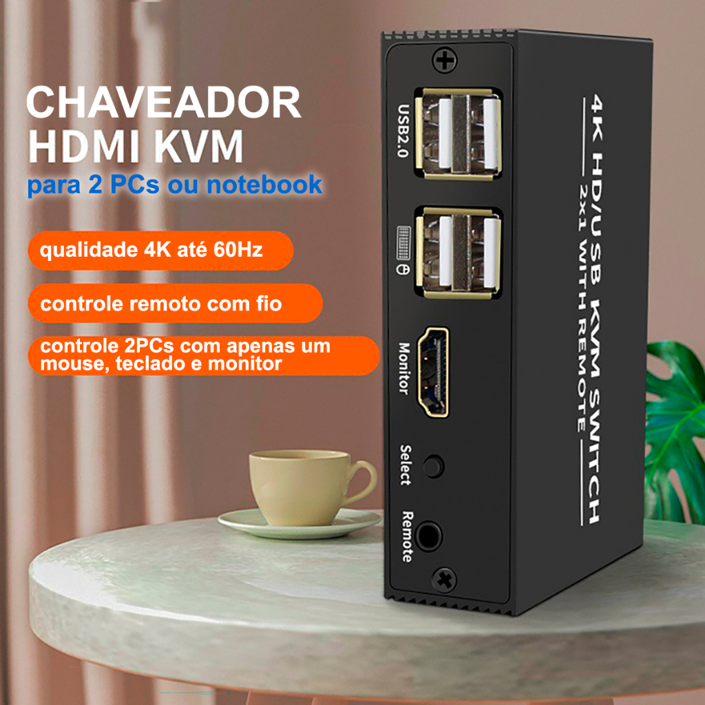 Chaveador Switch Kvm Portas Hdmi Mouse Teclado E Monitor Shopee Brasil