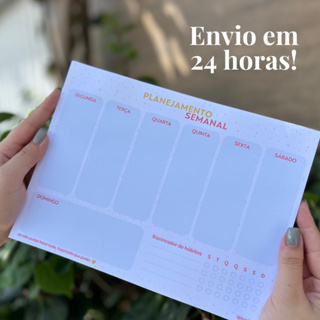 Planner Semanal De Mesa Bloco Destac Vel Shopee Brasil