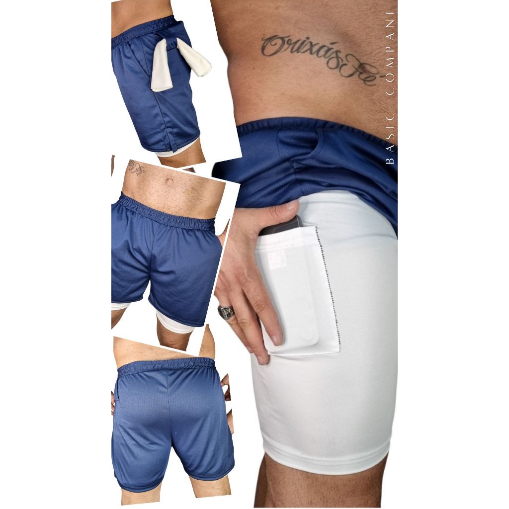 Bermuda Shorts Para Academia Masculino DRYFIT Para Treino Bolso