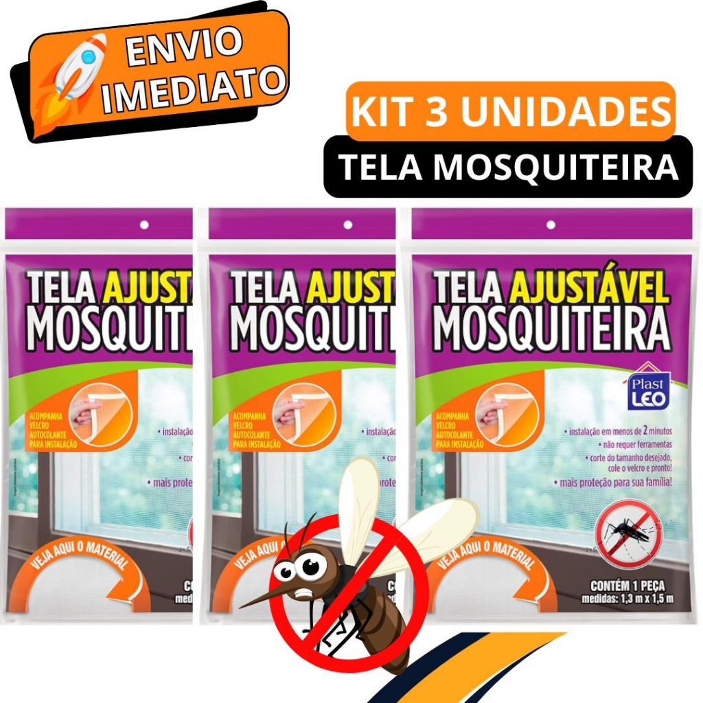 KIT 3 Tela Mosqueteira Autocolante 1 3 M X 1 5 M De Casa Para Janela