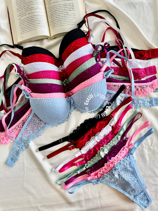 Kit 3 Conjunto Lingerie Sexy de Bojo Rendado Sensual Calcinha e Sutiã