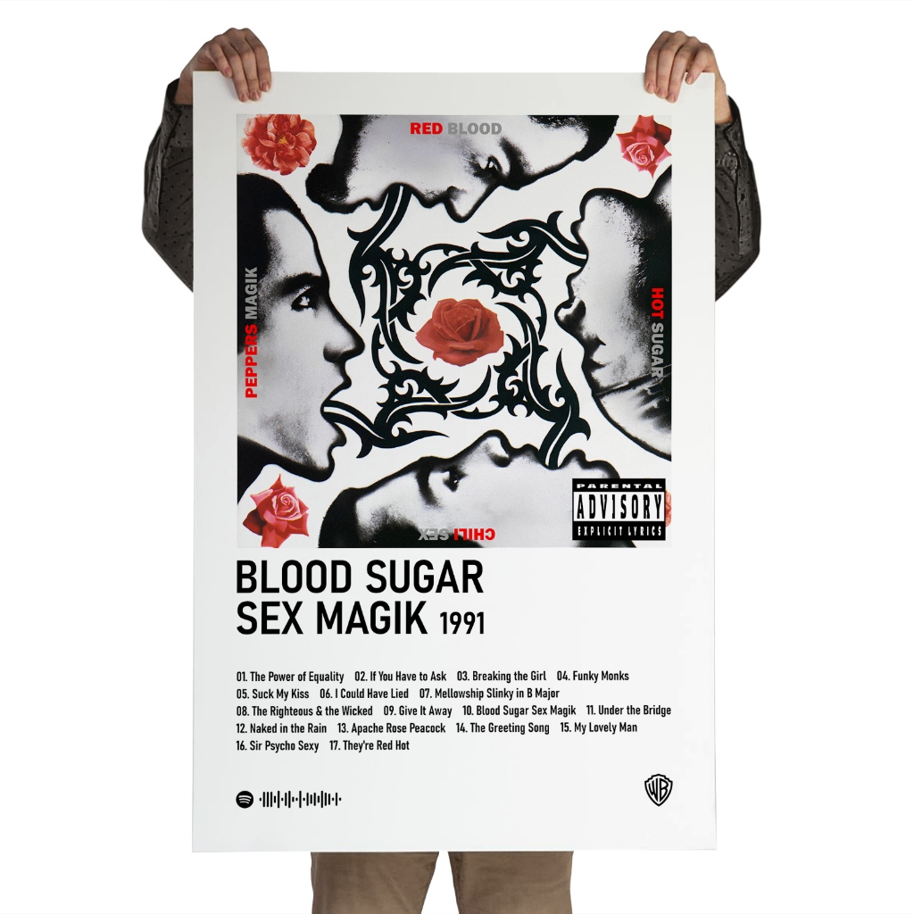 Poster Autoadesivo Álbum Blood Sugar Sex Magik Red Hot Chili Peppers