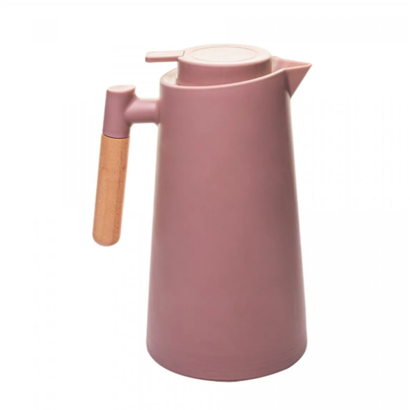 Garrafa Térmica de Plástico Cabo de Madeira Escandinávia Nude 1L