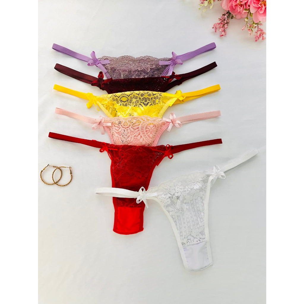 Kit 6 Calcinhas Fio Dental Regulagem Sexy Fio Dental Lingerie